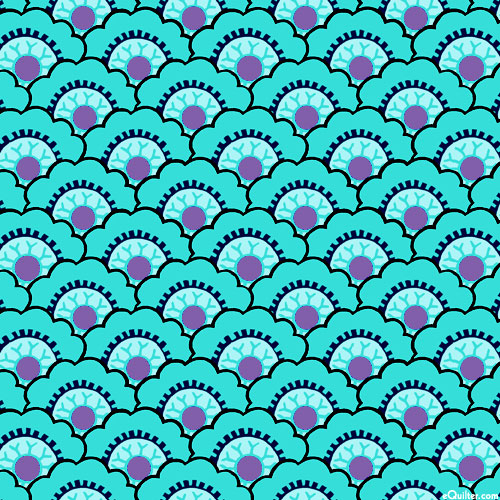 Madelyn - Stylized Florals - Turquoise - DIGITAL