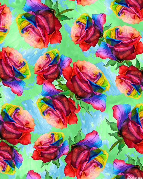 Rainbow Rose - Spectacular Blossoms - Neon Green - DIGITAL