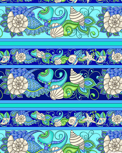 Seashell Mystique - Abstract Ocean Stripe - Ocean Blue - DIGITAL