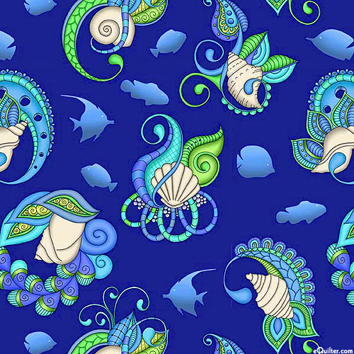 Seashell Mystique - Ocean Treasures - Nautical Blue - DIGITAL