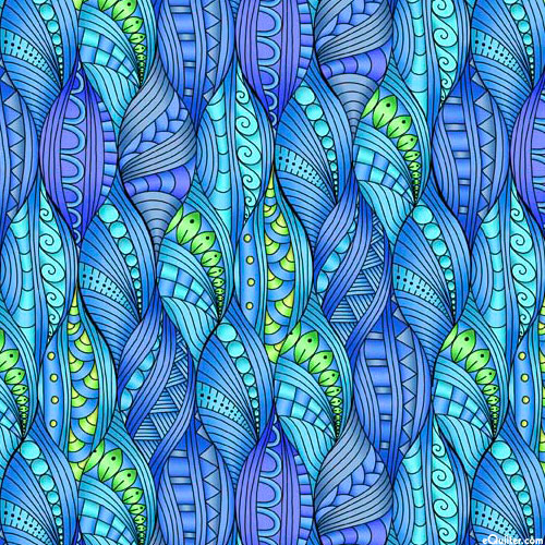 Seashell Mystique - Abstract Scales - French Blue - DIGITAL
