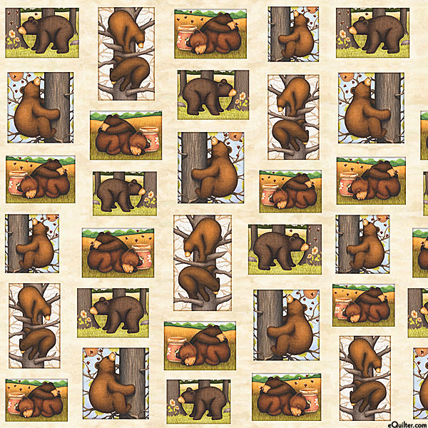 Sweet As Honey - Bear Blocks - Toast - 24" x 44" PANEL - DIGITAL