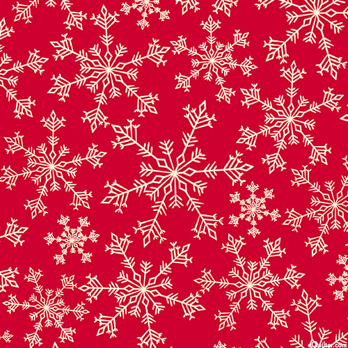 Paisley Christmas - Snowflakes - Scarlet - DIGITAL
