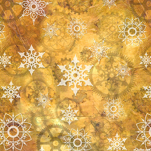 It's A Steampunk Christmas - Snow Flakes and Gears - Maize