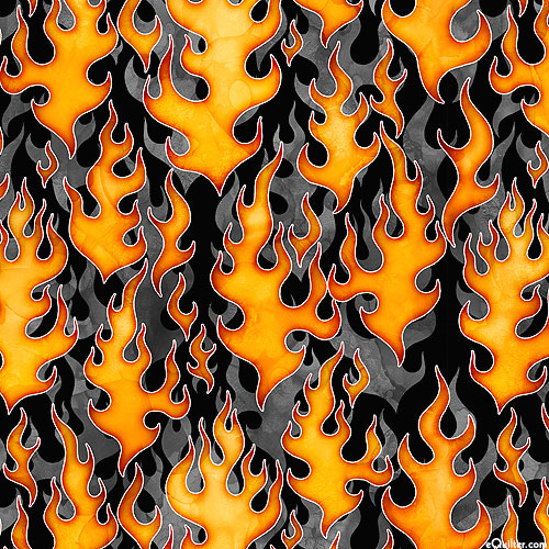Streets of Fire - Hot Rod Flames - Asphalt Black