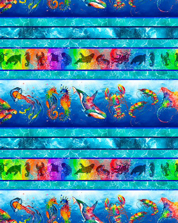 The Deep - Oceanic Rainbow Stripe - Ocean Blue - DIGITAL