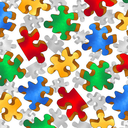 This & That V - Autism Puzzle - White - DIGITAL PRINT