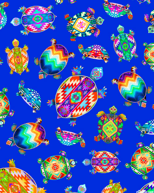 This & That - Diamond Decorated Turtles - Blue - DIGITAL PRINT