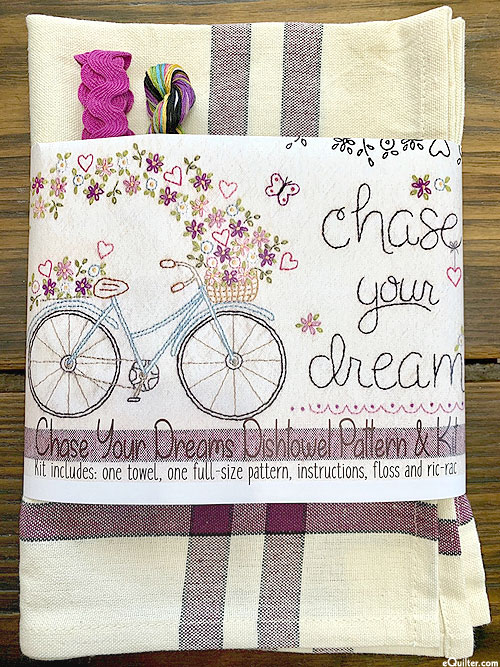 Chase Your Dreams - Dish Towel Embroidery Pattern & Kit
