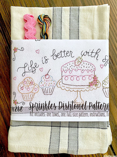 Sprinkles - Dish Towel Embroidery Pattern & Kit