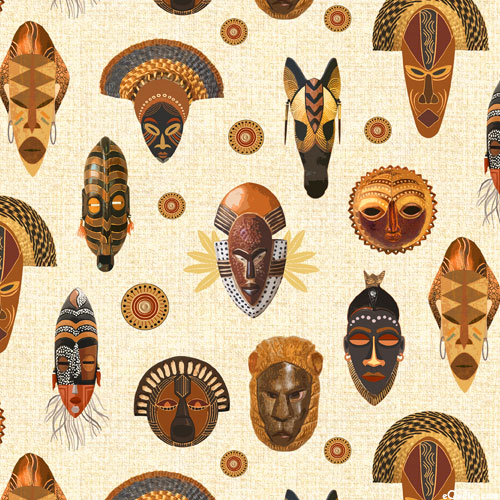 Tribal - Traditional Masks - Sandstone - DIGITAL