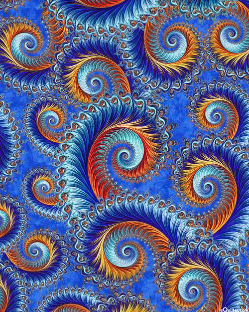 Twilight - Fibonacci Swirls - Royal Blue - DIGITAL