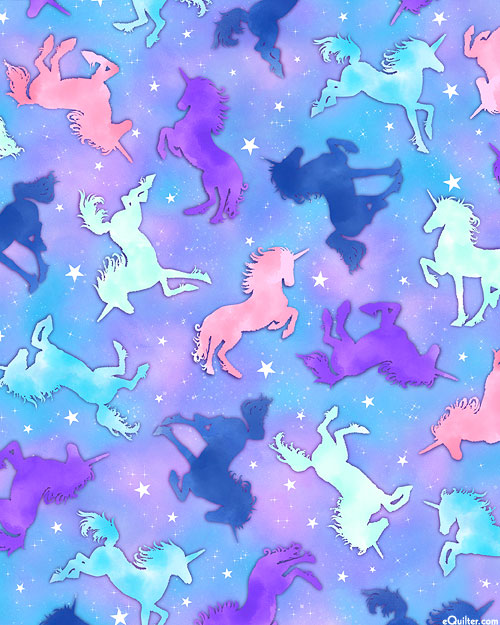 Unicorn Mystique - Prancing Magic - Cerulean Blue