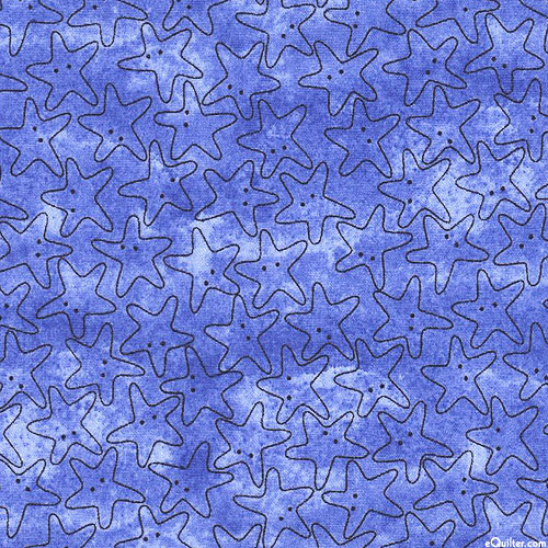 Under the Sea - Shaded Starfish - Ocean Blue