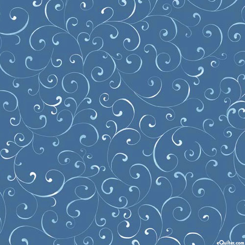 Winter Solstice - Swirly Lines - Navy Blue - DIGITAL