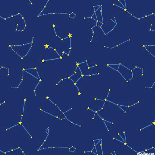 Zodiac Dreams - Constellations - Navy Blue - DIGITAL