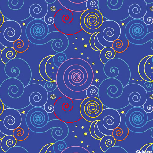 Zodiac Dreams - Cloudy Swirls - Navy Blue - DIGITAL
