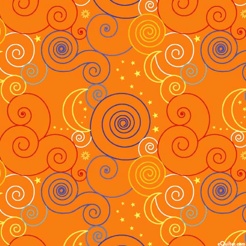 Zodiac Dreams - Cloudy Swirls - Pumpkin Orange - DIGITAL