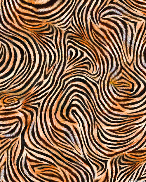 Zebra Sunset - Stripe Swirl - Creamsicle Orange - DIGITAL