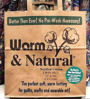 Warm & Natural Needled Batting - Cotton/Poly - Twin 72" x 90"