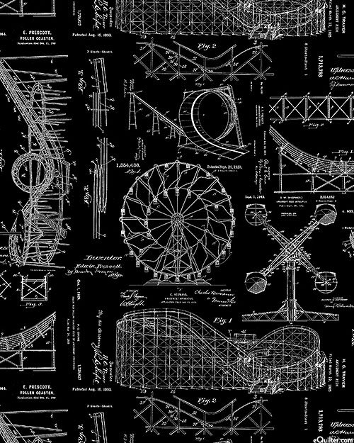 Amazement Park - Roller Coaster Plans - Black - DIGITAL PRINT