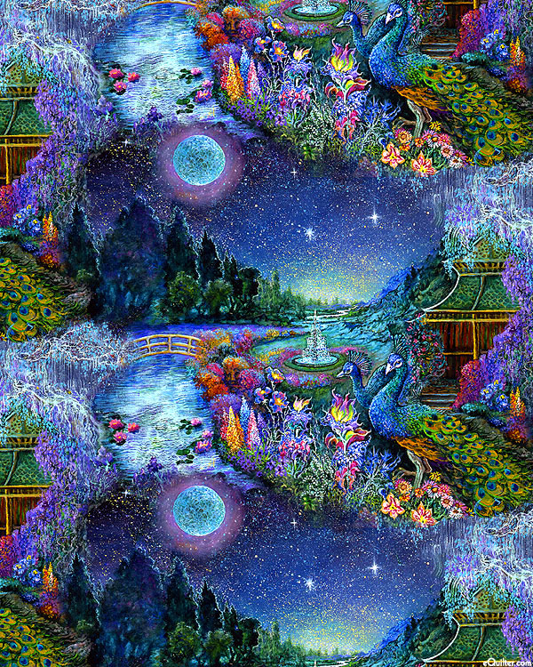 Astral Voyage - Peacock Garden - Midnight Blue