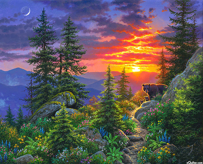 Mountain Sunrise - Golden Bears - Twilight - 36" x 44" PANEL
