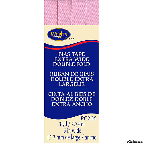 Bias Tape - Extra Wide Double Fold - Lt Pink - 1/2" WIDE
