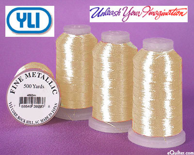 YLI Fine Metallic Thread - 500 yd - Pale Gold #GL1