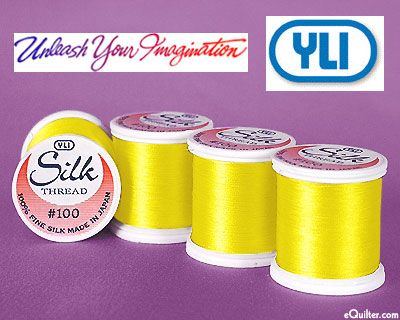 YLI Silk Filament Thread - 100 wt - Lemon Yellow