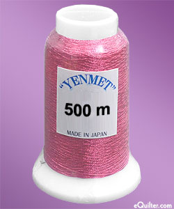 Yenmet Metallic Machine Thread - 546 yd - Rose Pink