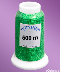 Yenmet Metallic Machine Thread - 546 yd - Emerald