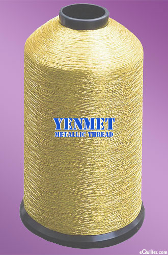 Yenmet Metallic Machine Thread - 5468 yd - Pale Gold