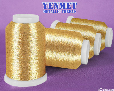 Yenmet Metallic Machine Thread - 1093 yd - Spanish Gold