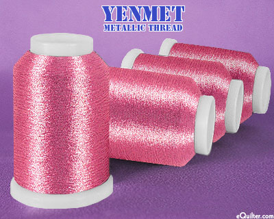 Yenmet Metallic Machine Thread - 1094 yd - Rose Pink